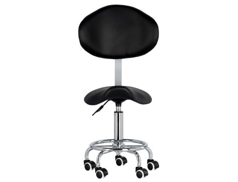 Табуретка за козметични процедури седалка стол с облегалка Роди Черно - 4