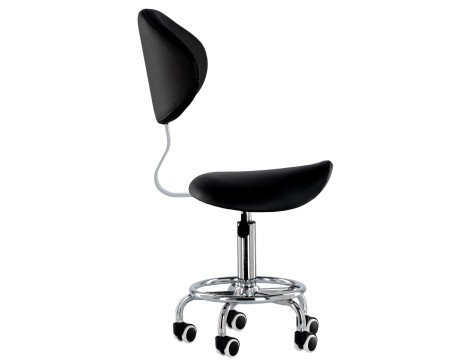 Табуретка за козметични процедури седалка стол с облегалка Роди Черно - 3