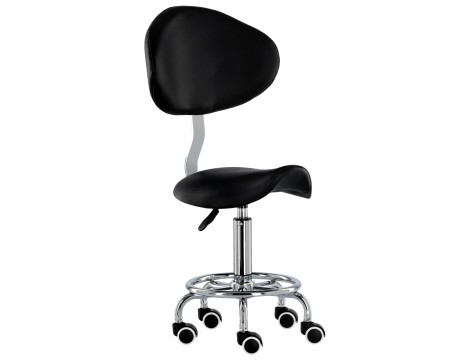 Табуретка за козметични процедури седалка стол с облегалка Роди Черно - 2