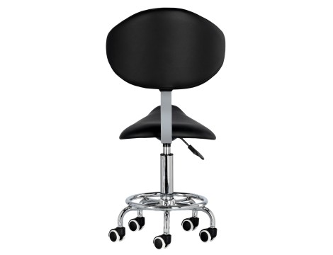 Табуретка за козметични процедури седалка стол с облегалка Роди Черно - 5