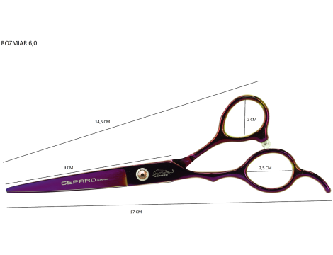 Ножици за подстригване на коса Purple Dragon 6,0 ляворъчни розови - 4