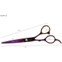 Ножици за подстригване на коса Purple Dragon 6,0 ляворъчни розови - 4