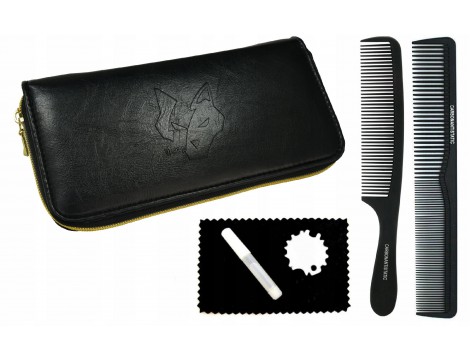 Вълк фризьорски комплект с дегажи и дясностранни ножици 6,0 Bird-stone + калъф фризьорски отместващи гребени за подстригване на косата за професионални салони. - 4