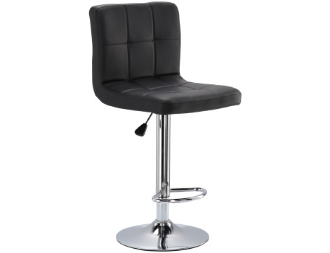 Козметичен фризьорски стол с облегалка, черен бар стол - 3