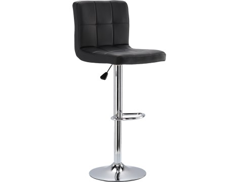 Козметичен фризьорски стол с облегалка, черен бар стол - 6