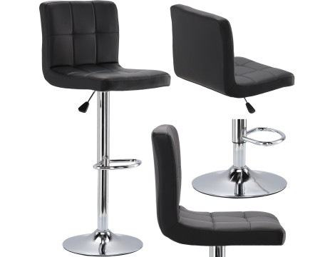 Козметичен фризьорски стол с облегалка, черен бар стол