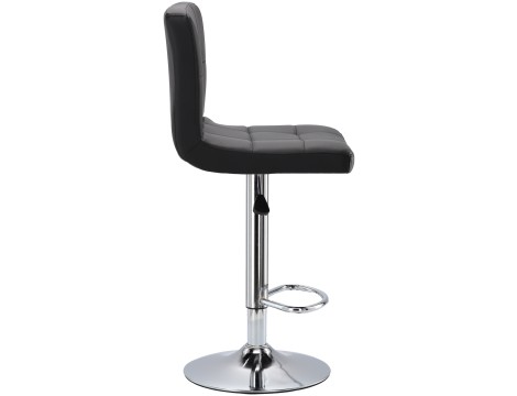 Козметичен фризьорски стол с облегалка, черен бар стол - 2