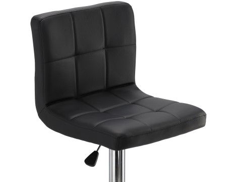 Козметичен фризьорски стол с облегалка, черен бар стол - 5