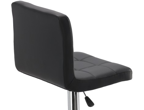 Козметичен фризьорски стол с облегалка, черен бар стол - 4