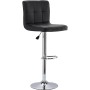 Козметичен фризьорски стол с облегалка, черен бар стол - 6
