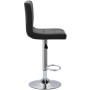 Козметичен фризьорски стол с облегалка, черен бар стол - 2