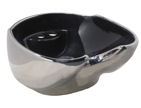Професионална керамична купа за фризьорски салон, сребриста