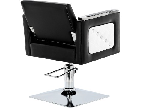 Eve черен/бял бръснарски комплект за миене и 2 x бръснарски стол хидравлична въртяща се поставка за крака за фризьорски салон пералня подвижна керамична купа фитинги батерия слушалка - 4