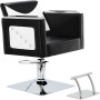 Eve черен/бял бръснарски комплект за миене и 2 x бръснарски стол хидравлична въртяща се поставка за крака за фризьорски салон пералня подвижна керамична купа фитинги батерия слушалка - 3