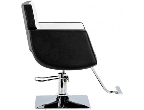 Стол за косене Chloe хидравличен въртящ се за фризьорски салон Хромирана подложка фризьорско столче - 4