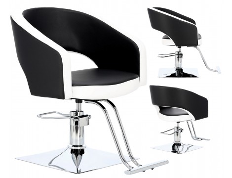 Стол за косене Greta хидравличен въртящ се за фризьорски салон Хромирана подложка фризьорско столче