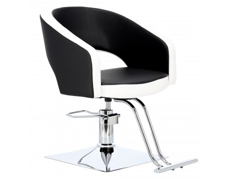 Стол за косене Greta хидравличен въртящ се за фризьорски салон Хромирана подложка фризьорско столче - 2
