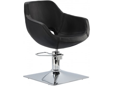 Laura Black Комплект фризьорски умивалник и 2 x въртящ се хидравличен фризьорски стол за фризьорски салон миялна машина подвижна купа керамичен смесител слушалка - 3