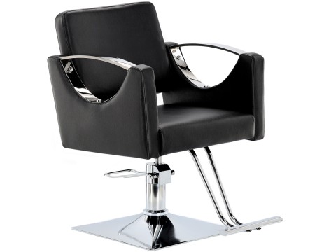 Стол за косене Luna хидравличен въртящ се за фризьорски салон Хромирана подложка фризьорско столче - 2