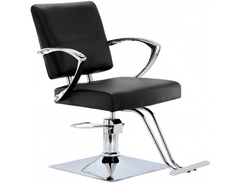 Стол за косене Marla хидравличен въртящ се за фризьорски салон Хромирана подложка фризьорско столче - 2