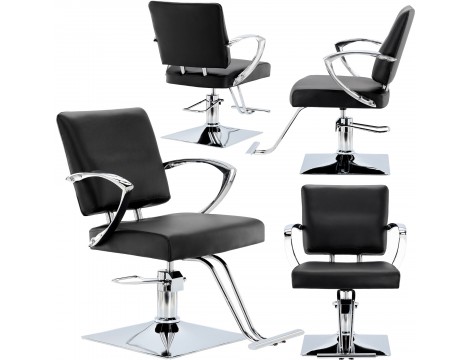 Стол за косене Marla хидравличен въртящ се за фризьорски салон Хромирана подложка фризьорско столче