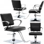 Стол за косене Marla хидравличен въртящ се за фризьорски салон Хромирана подложка фризьорско столче