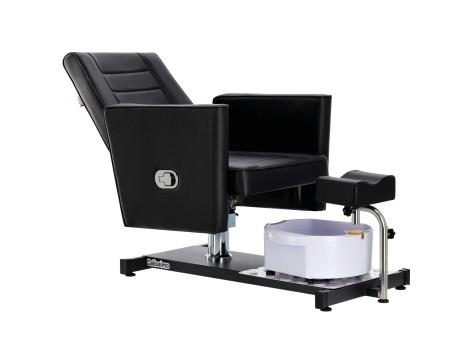 Козметична столичка за педикюр King с масажор за крака за СПА салон в черно - 5