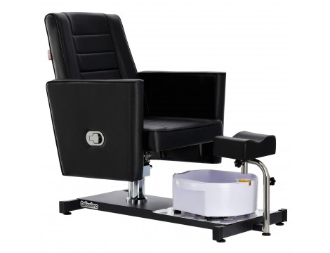 Козметична столичка за педикюр King с масажор за крака за СПА салон в черно - 2