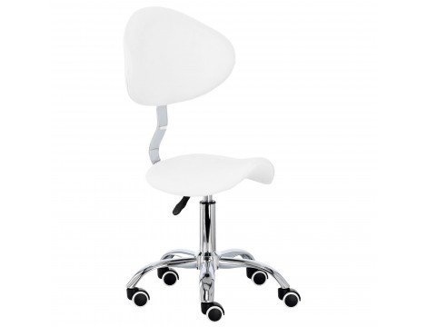 Столче за козметичен салон седалка с облегалка бяло - 2