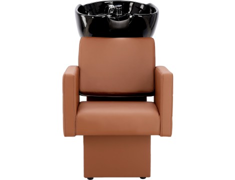 Tom Brown Комплект фризьорска пералня и 2 фризьорски стола хидравлична въртяща се поставка за крака за фризьорски салон пералня подвижна керамична купа фитинги батерия слушалка - 3