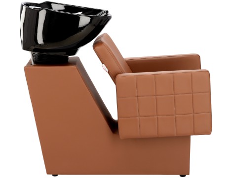 Tom Brown Комплект фризьорска пералня и 2 фризьорски стола хидравлична въртяща се поставка за крака за фризьорски салон пералня подвижна керамична купа фитинги батерия слушалка - 4
