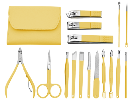 Комплект за маникюр, ножици за подстригване, ножици, комплект за маникюр 42069-YELLOW