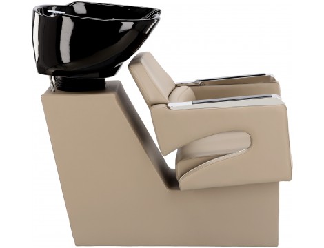 Gaja Grey комплект сив миксер за фризьорски салон с черна керамична купа и 2x хидравличен фризьорски стол с поставка за крака за миксер за фризьорски салон, слушалка - 4