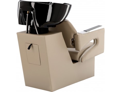 Gaja Grey комплект сив миксер за фризьорски салон с черна керамична купа и 2x хидравличен фризьорски стол с поставка за крака за миксер за фризьорски салон, слушалка - 6