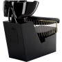 Zoe Gold Комплект фризьорски умивалник и 2 x въртящ се хидравличен фризьорски стол за фризьорски салон + табуретка за крака миялна машина подвижна купа керамична смесителна батерия - 6