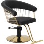 Zoe Gold Комплект фризьорски умивалник и 2 x въртящ се хидравличен фризьорски стол за фризьорски салон + табуретка за крака миялна машина подвижна купа керамична смесителна батерия - 2