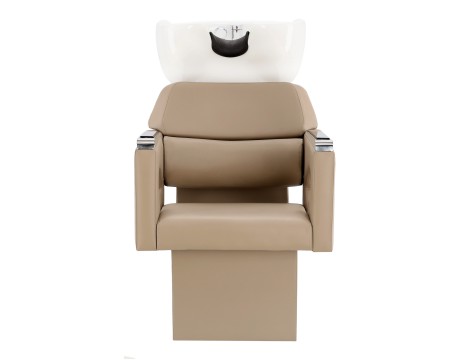 Bianka Комплект фризьорска пералня и 2 x фризьорски стол хидравлична въртяща се поставка за крака за фризьорски салон пералня подвижна керамична купа фитинги батерия слушалка - 6
