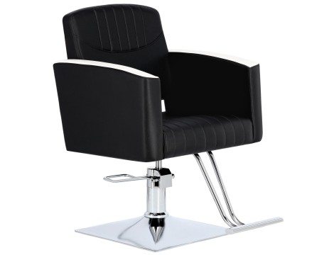 Стол за косене Cruz хидравличен въртящ се за фризьорски салон Хромирана подложка фризьорско столче - 2