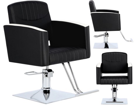 Стол за косене Cruz хидравличен въртящ се за фризьорски салон Хромирана подложка фризьорско столче