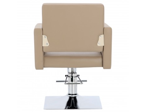 Стол за косене Atina хидравличен въртящ се за фризьорски салон Хромирана подложка фризьорско столче - 4