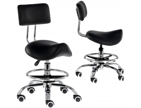 Столче за козметичен салон седалка с облегалка стол за фризьор столче хокер SPA мобилен