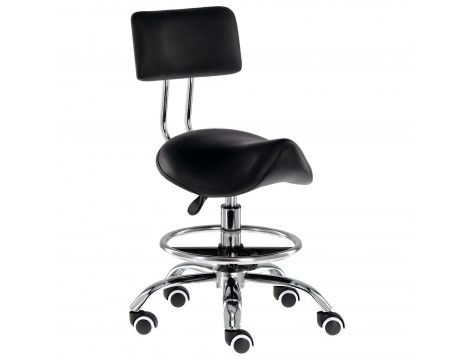 Столче за козметичен салон седалка с облегалка стол за фризьор столче хокер SPA мобилен - 2