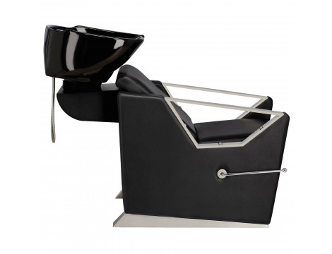 Комплект Lars фризьорски умивалник и 2 x въртящ се хидравличен фризьорски стол за фризьорски салон умивалник подвижна купа керамичен смесител смесител - 3