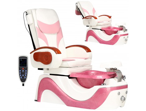 Електрически козметичен стол с масаж за педикюр на краката в СПА салони бял