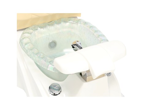 Електрически козметичен стол с масаж за педикюр на краката в СПА салони кремав - 6