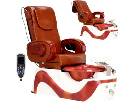 Електрически козметичен стол с масаж за педикюр на краката в СПА салони кафяв