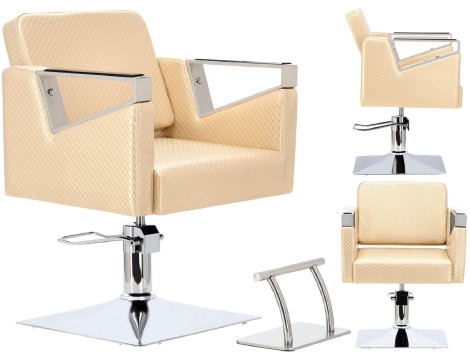 Стол за косене Tomas хидравличен въртящ се за фризьорски салон Хромирана подложка фризьорско столче