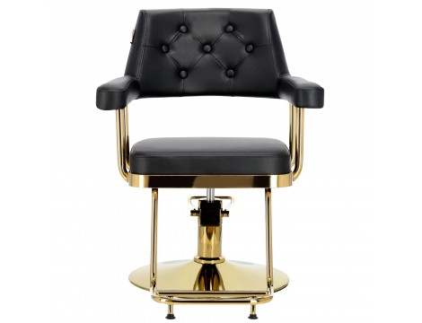 Стол за косене Ezra хидравличен въртящ се за фризьорски салон Хромирана подложка фризьорско столче - 5