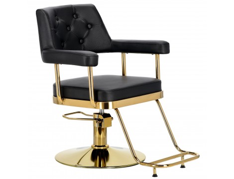 Стол за косене Ezra хидравличен въртящ се за фризьорски салон Хромирана подложка фризьорско столче - 2