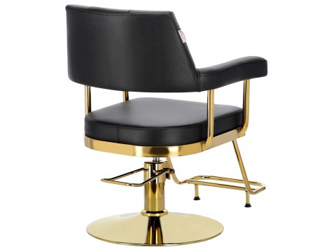 Стол за косене Ezra хидравличен въртящ се за фризьорски салон Хромирана подложка фризьорско столче - 4